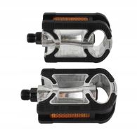 PEDAŁY ROWEROWE PLATFORMOWE ALUMINIOWE ANTYPOŚLIZGOWE CZARNE 9/16" LGM-14-1