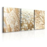 Obrazy Do Salonu Set Trawa Pampasowa Bawełna Boho Natura 90cm x 40cm