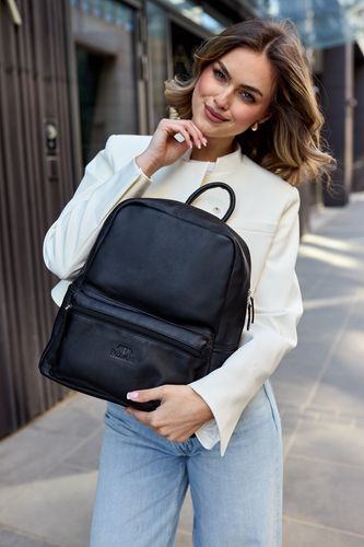 Skórzany plecak A4 duży pojemny do szkoły Włoski kremowy P16 na Arena.pl