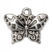 Zawieszka MOTYL 16x20mm platyna 1szt