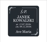 Tabliczka GRAWER Tablica nagrobna nagrobkowa pamiątkowa 20 cm nierdzewna