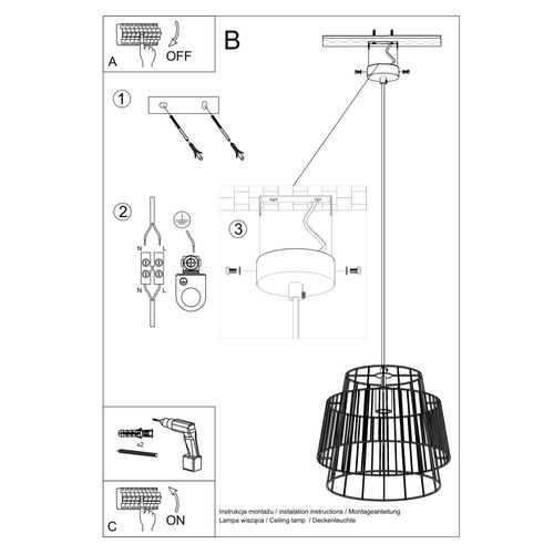Lampa wisząca GATE czarny na Arena.pl