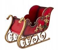 Świąteczna dekoracja metalowe SANIE czerwone sanie mikołaja 36CM PREZENT
