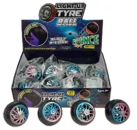 Piłeczka koło ze światłem 6.5cm (12szt)