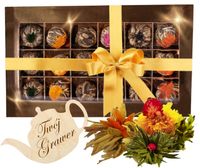 Kwitnąca BOMBONIERKA zestaw herbat kwitnących 18 PREZENT dla nauczyciela