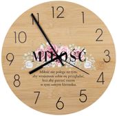 Bambusowy ZEGAR ścienny z nadrukiem UV PREZENT DLA ŻONY DZIEWCZYNY
