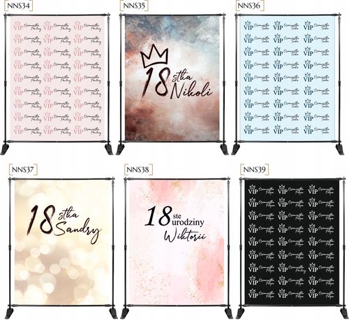 Tło do zdjęć ŚCIANKA z imieniem 18 25 30 urodziny na Arena.pl
