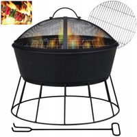 PALENISKO OGRODOWE Stalowe + RUSZT Grill do OGRODU Czarne Nierdzewne