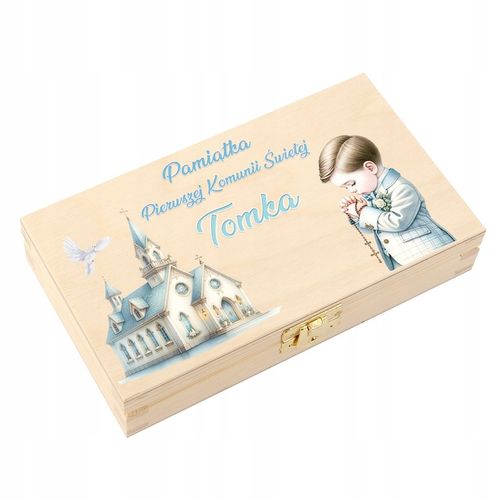 Pamiątka Komunii Świętej dla Chłopca Prezent na Komunię Pudełko na Arena.pl