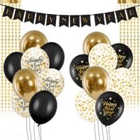 Zestaw balonowy na sylwestra z banerem i kurtyną Happy New Year #1