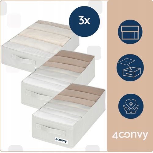 Zestaw 3x organizer pudełko pojemnik na ubrania bieliznę do komody M A na Arena.pl