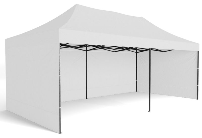 Pawilon handlowy ekspresowy - 3x6 m - 3 ściany - biały zdjęcie 4