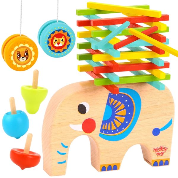 TOOKY TOY Zestaw Gier Zręcznościowych Bierki Bączek JoJo Słonik 46 el. zdjęcie 1