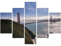 70 100CM OBRAZ 5 ELEM GOLDEN GATE BRITTA HEISE DRUK PŁÓTNO