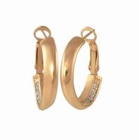 kolczyki okrągłe z kryształkami na boku z kolekcji classic (p14638au)