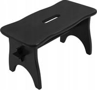 Ryczka czarna drewniana mały taboret 38x19x21 cm