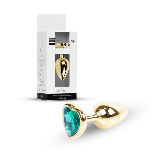 Plug-Jewellery Gold  Heart Plug- Green zdjęcie 9