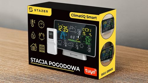 Stacja pogodowa pogody termometr higrometr barometr budzik smart WiFi na Arena.pl