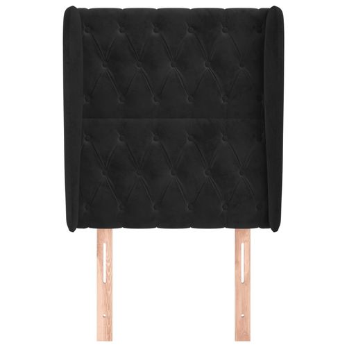 Zagłówek uszak, czarny, 83x23x118/128 cm, aksamit na Arena.pl