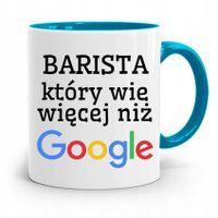 Dla Baristy Baristki Kawiarki Kubek Błękitny Z Nadrukiem Ze Zdjęciem