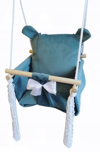 HUŚTAWKA DLA DZIECI KRÓLICZEK kolor TURKUSOWY na Arena.pl