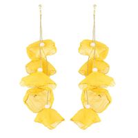 Kolczyki wiszące materiałowe musztardowe 19 cm