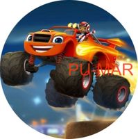 Opłatek na tort Urodziny Blaze Mega Maszyny Tekst Gratis Gruby 20 cm