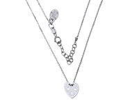 Delikatny rodowany srebrny naszyjnik gwiazd celebrytka ażurowe serce serduszko srebro 925 N022S