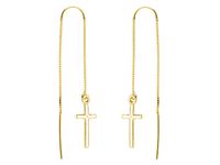 POZŁACANE PRZEWLEKANE KOLCZYKI KRZYŻYK KRZYŻ CROSS