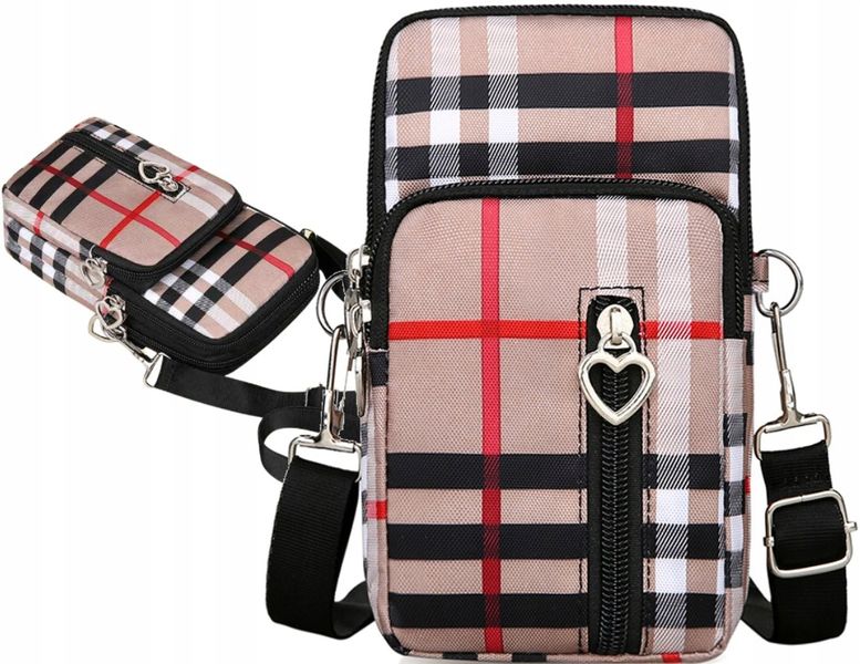 Listonoszka Torebka Na Telefon Miejska Etui Krata zdjęcie 7