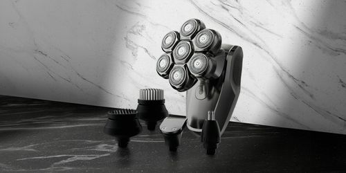 GOLARKA MĘSKA 7 Głowic TRYMER 7D DO GŁOWY BRODY NOSA Tytanowe Ostrza na Arena.pl