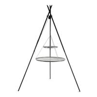 Grill COOK KING Tipi na trójnogu 210 cm - 2 ruszty nierdzewne 70 cm + 40 cm