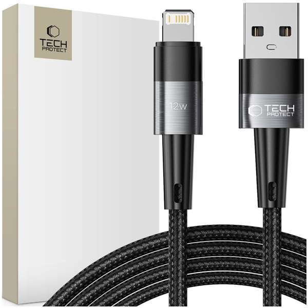 TECH-PROTECT ULTRABOOST LIGHTNING CABLE 12W/2.4A 200CM GREY zdjęcie 1