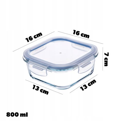 KADAX Szklany Pojemnik Na Żywność 800ml Z Pokrywką Śniadaniówka na Arena.pl