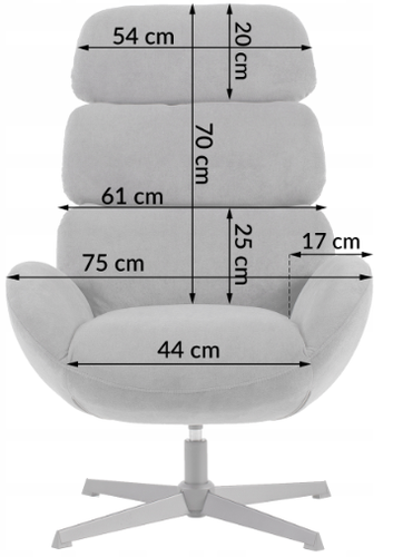 Fotel wypoczynkowy Axel beżowy velvet obrotowy loft do salonu gabinetu na Arena.pl
