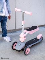 Hulajnoga HyperMotion 3w1 trójkołowa balansowa różowa z siedziskiem