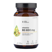 AURA HERBALS Witamina B3 830 mg, niacyna (60 kaps.)