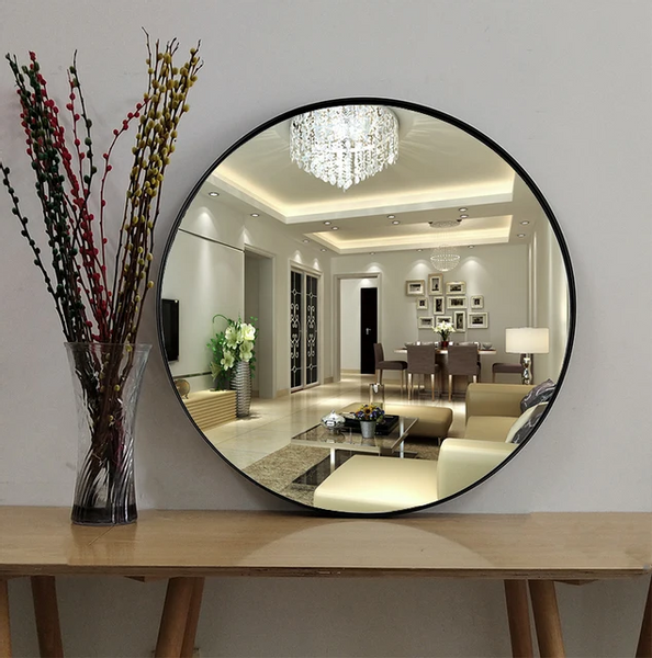 Lustro LOFT FI60cm czarne YX-04 ścienne okrągłe łazienkowe do salonu sypialni loftowe Industrialne minimalistyczne zdjęcie 4