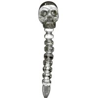 dabber szklany "przeźroczysta czaszka" clover skull do olejku 12 cm