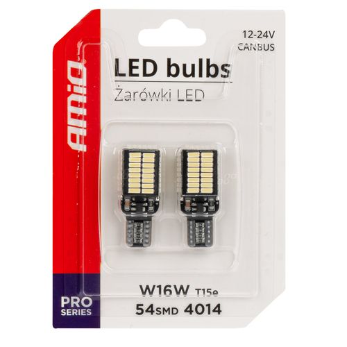 Żarówki LED Amio 03724 W16W 21W 54x4014 SMD CANBUS White 12V/24V 2 sztuki na Arena.pl