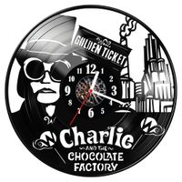 Zegar ścienny z płyty winylowej Charlie i fabryka czekolady 1574.14