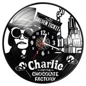 Zegar ścienny z płyty winylowej Charlie i fabryka czekolady 1574.14