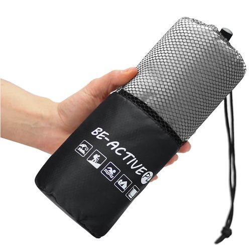 Ręcznik Szybkoschnący Z Mikrofibry 130X80 Szaro-Czarny na Arena.pl