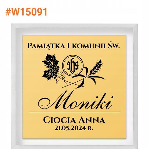 Złoty Medalik z Łańcuszkiem 585 Grawerem na Komunię Pamiątka Komunii na Arena.pl
