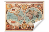 Fototapeta Ścienna Do Biura Stara MAPA ŚWIATA Styl Vintage 360cm x 240cm
