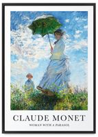 Plakat Claude Monet parasol 50x70 cm w czarnej ramie