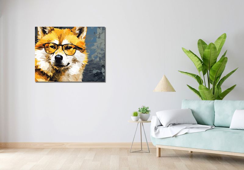 Obraz 90x70cm Intelektualny Psiak zdjęcie 2