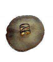 1345 Pierścionek obrączka szeroka cyrkonie r. 6/16