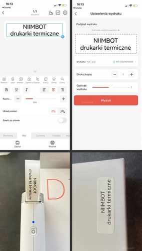 NIIMBOT B21 Drukarka Termiczna NAKLEJKI Bluetooth + POKROWIEC na DRUKARKĘ na Arena.pl