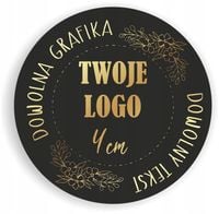 Naklejki ETYKIETY REKLAMOWE + twoje LOGO dowolny nadruk 250 sztuk 4 cm
